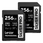 Lexar 256GB Silver SD Memory Card, 225MB/s Read, 4K, V30, U3, UHS-I
