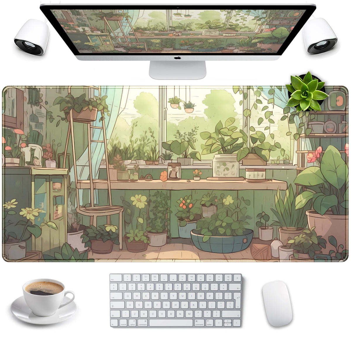 Green Cute Anime Desk Mat Kawaii Cartoon Ducks Gaming Mouse Pad XXL Large Anime Girl Gamer Mousepad Women Office Decor Desk Pad Aesthetic Lotus Leaf Laptop Keyboard Pad Computer Mat 31.5x15.75 in