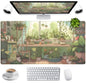 Green Cute Anime Desk Mat Kawaii Cartoon Ducks Gaming Mouse Pad XXL Large Anime Girl Gamer Mousepad Women Office Decor Desk Pad Aesthetic Lotus Leaf Laptop Keyboard Pad Computer Mat 31.5x15.75 in