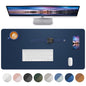 Leather Desk Pad Blotter,Mouse Pad,Office Desk Mat, Non-Slip PU Leather Desk mat,Large Desk mat,Waterproof Keyboard mat for Office/Home/Decor (Grey Blue,23.6" x 13")