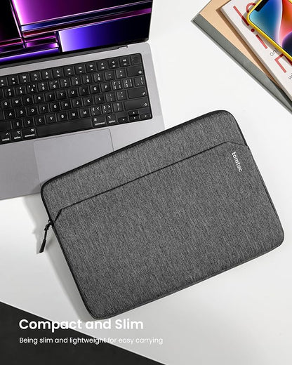 tomtoc Slim Laptop Sleeve Case for 13-inch New MacBook Air M4/A3420 M3/A3113 M2/A2681, M1/A2337 2025-2018, MacBook Pro M2/M1, Water-Resistant Protective Carrying Case with Accessories Pocket