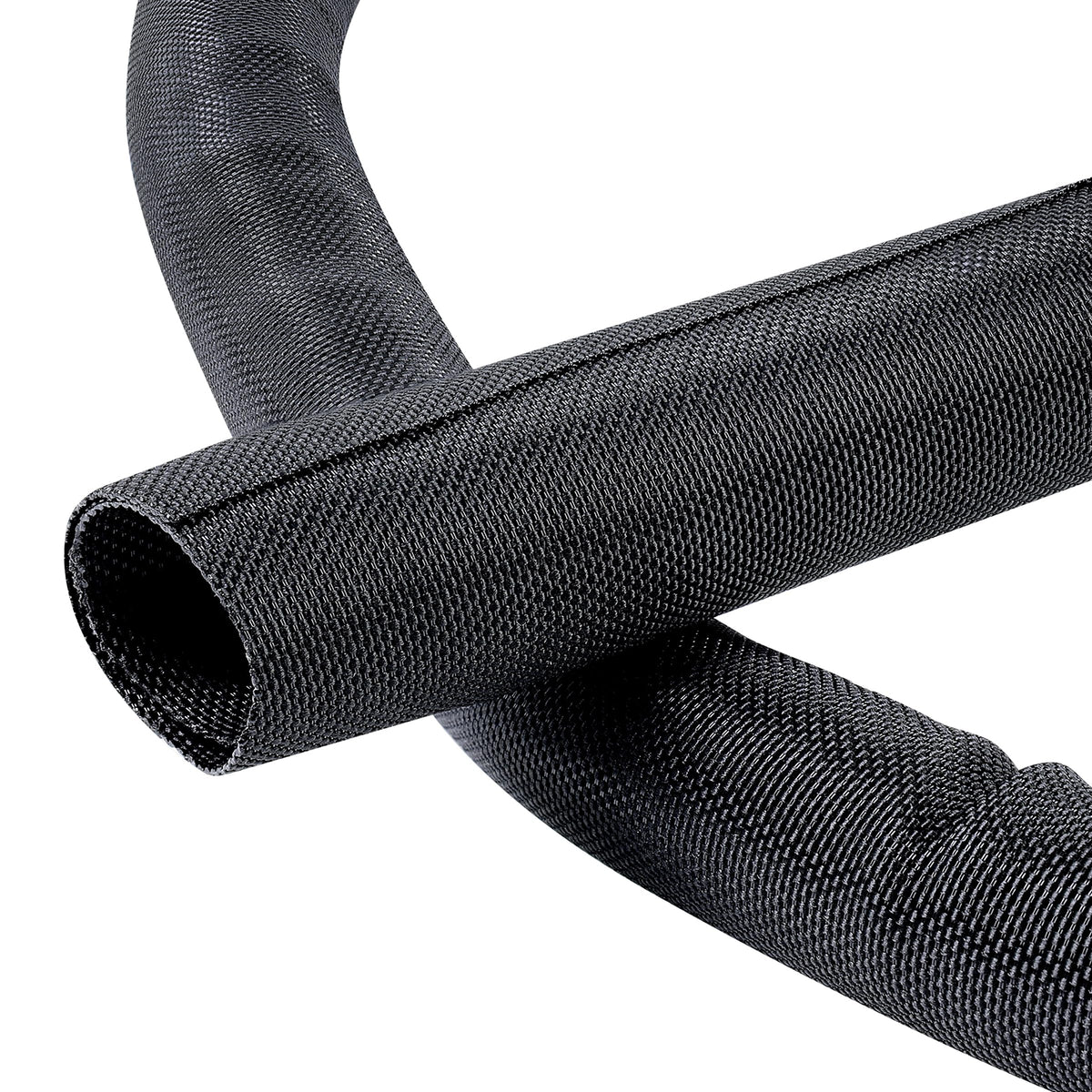 BuyUneed Black Split Braided Cable Management Sleeves 1/2inch -30Feet