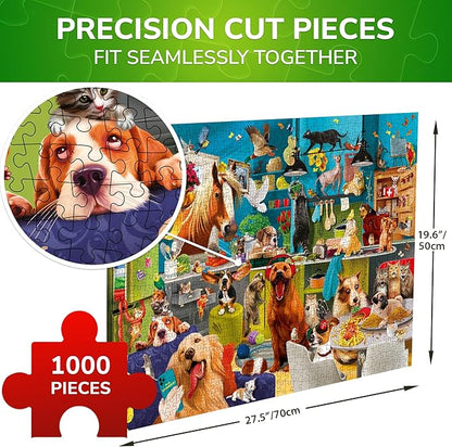 QUOKKA Jigsaw Puzzles 1000 Pieces for Adults - Puzzles for Men and Women - Funny Animals for Kids Ages 8-12 - Animals Party