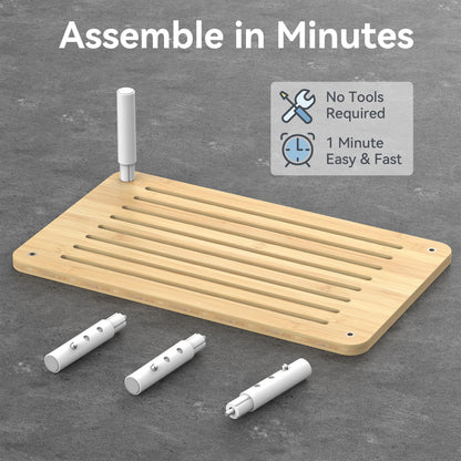 WELL WENG Bamboo Monitor Stand Riser, 4 Adjustable Height,Easy Assembly