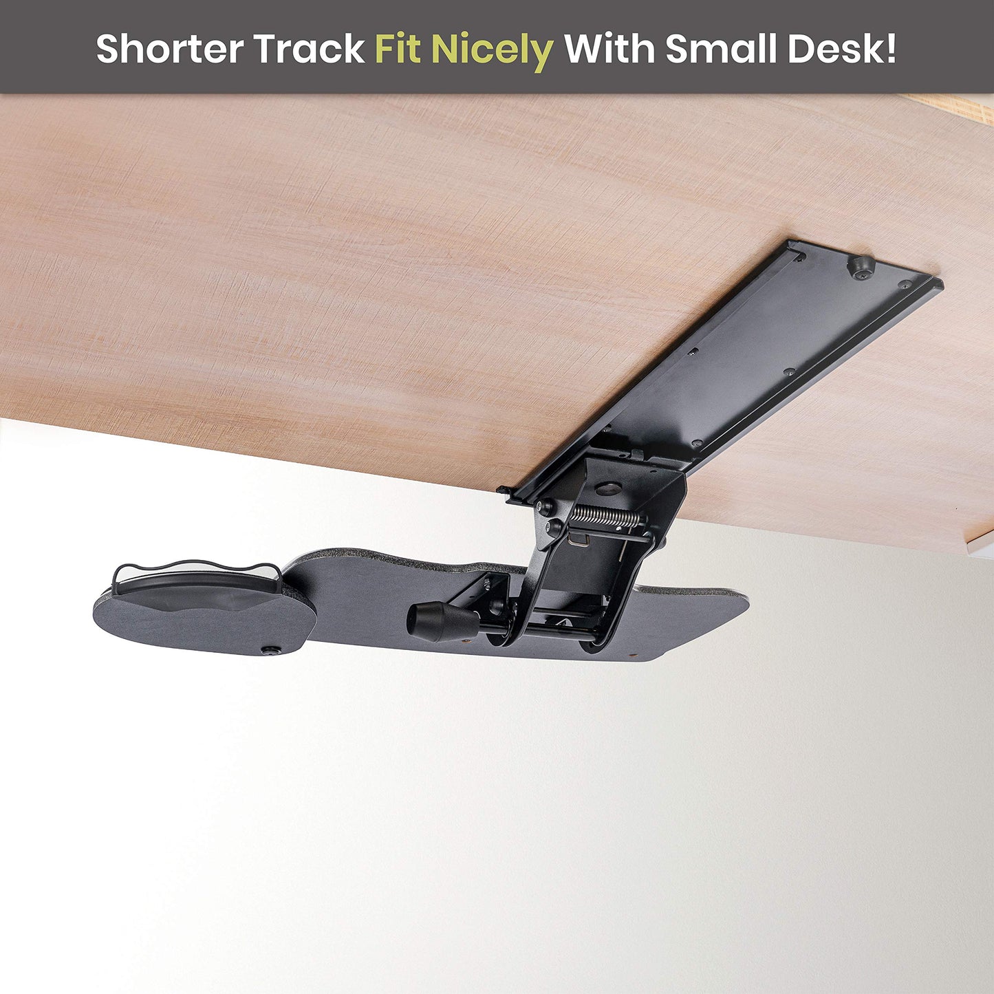 FERSGO Under Desk Keyboard Tray, 27" x 11" Tray, 17.75" Track, One Knob Control, Undermount Sliding Computer Keyboard with Wrist Rest, Adjustable Height and ±15° Tilt