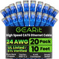 GEARit Cat6 Patch Cables Cat 6 Ethernet Cable 1 ft 20-Pack Purple
