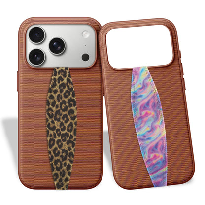 Switchbands Animal Phone Grip Strap 2 Pack – Reversible Elastic Strap, Adhesive-Free, Ergonomic Hand Support, Drop Protection, Wireless Charging Compatible, Universal – Leopard & Pink Tie dye