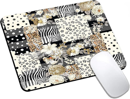 Mouse Pad, Cute Black Polka Dot Lattice Mouse Pads for Desk, 9.5" x 7.9" Non-Slip Rubber Base Computer Mousepad with Women, Portable Square Design for Wireless Mouse and Pad Laptop Office & Travel