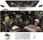 Anime Crow Kawaii Desk Mat Cute Retro Floral Mouse Pad Gaming Desk Pad XXL Large Desk Matt for Desktop Computer Mousepad, Laptop Keyboard Mouse Mat Office Decor Accessories for Women, 31.5x15.75 in