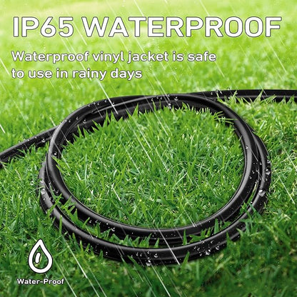 LUCKY TL Indoor Outdoor Extension Cord, 16/3 Gauge Black Long Extension Cord 50ft, Waterproof Flexible Case, Made of Pure Copper, 13A 1625W 16AWG SJTW, 3 Prong Heavy Duty Wire, ETL