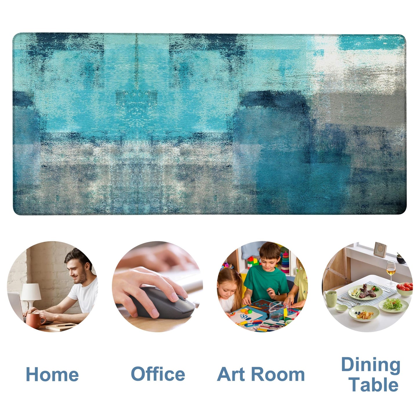 NITAHHHY Large Mouse Pad Creative Mosaic Gaming Desk Pad Computer Keyboard Non-Slip Waterproof Mouse Mat with Rubber Base and Stitched Edges Entertainment Office Writing Desk Mat 35.4 x 15.7 Inches