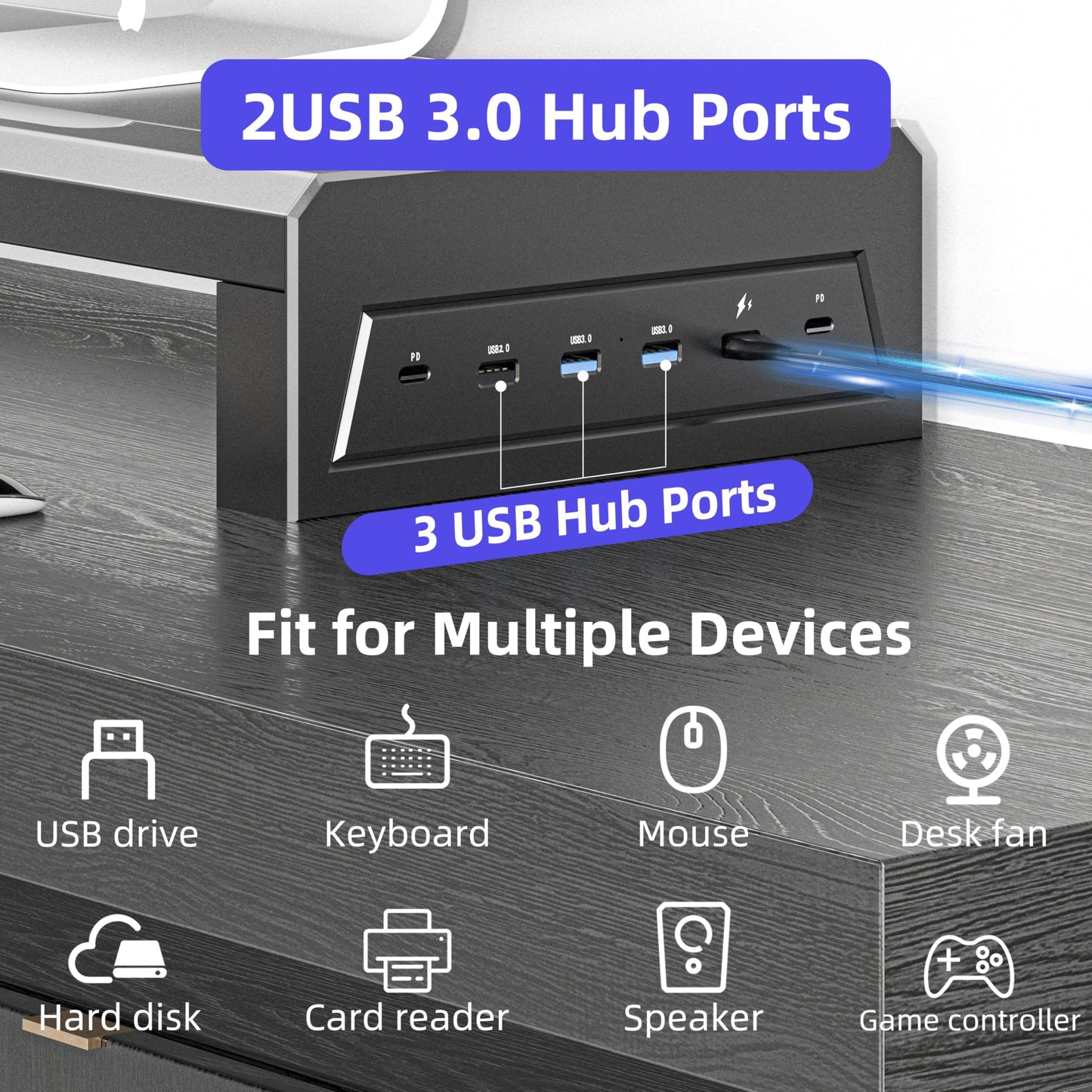 Computer monitor stand (USB Hub Fast Charging Version, Two-layer 550mm)