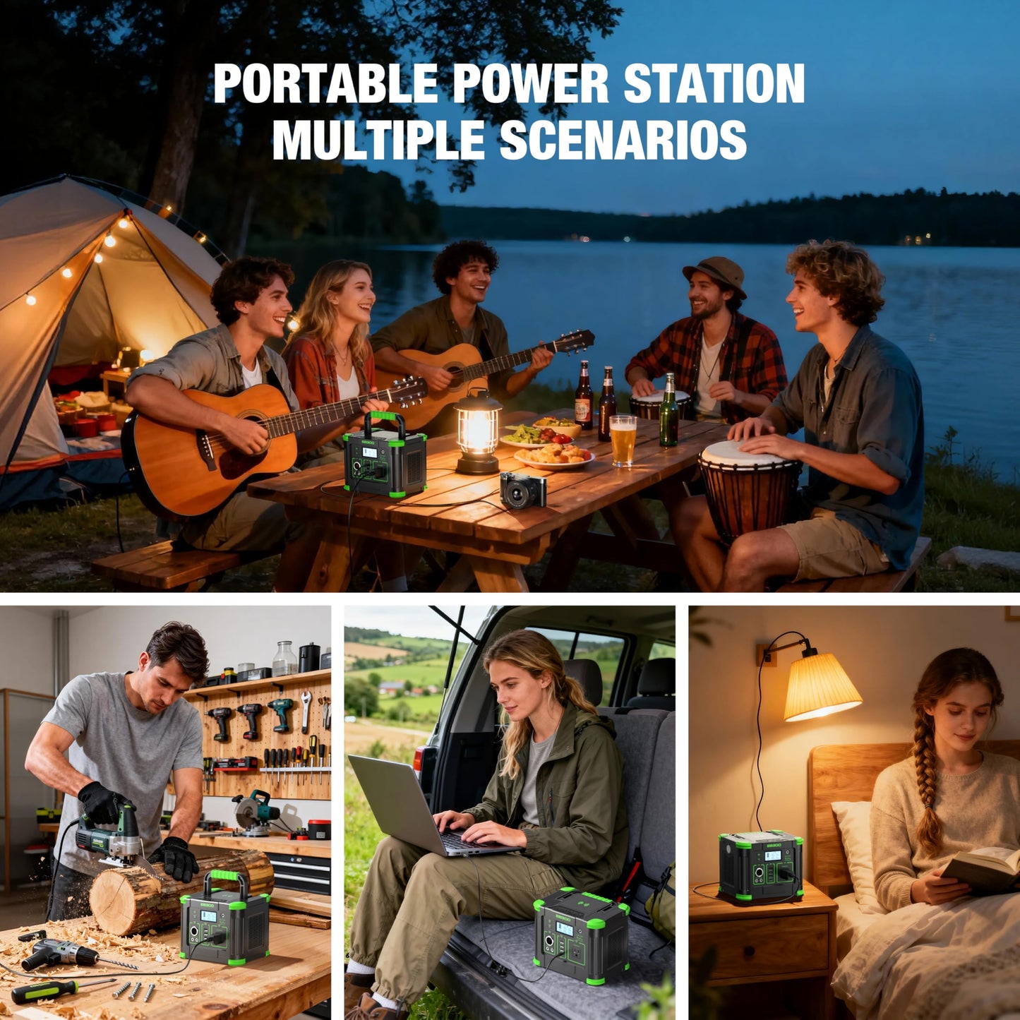 GRECELL Portable Power Station 330W, 288.6Wh Solar Generator