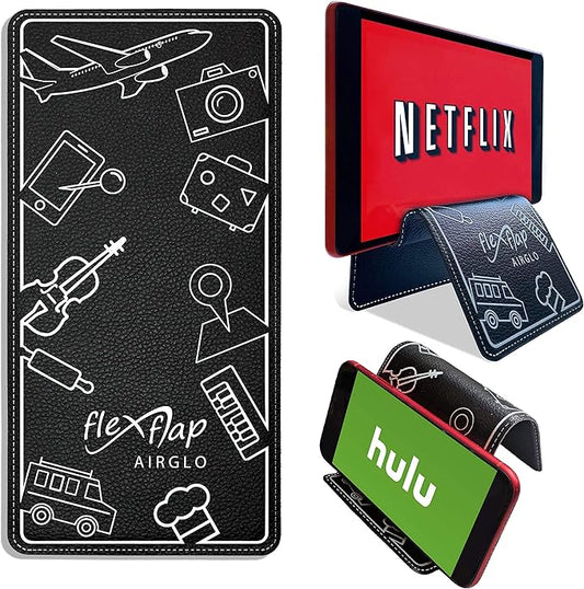 Flex Flap Cell Phone Holder & Flexible Tablet Stand for Airplane Travel, Desk, Bed, Treadmill - Essential Accessories & Cool Gadgets for Flying