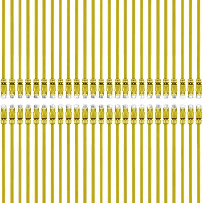 GearIT 50-Pack, Cat5e Ethernet Patch Cable 1 Foot - Snagless RJ45 Computer LAN Network Cord, Yellow - Compatible with 48 Port Switch POE Rackmount 48port Gigabit