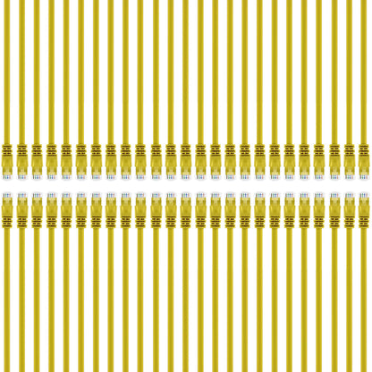 GearIT 50-Pack, Cat5e Ethernet Patch Cable 1 Foot - Snagless RJ45 Computer LAN Network Cord, Yellow - Compatible with 48 Port Switch POE Rackmount 48port Gigabit