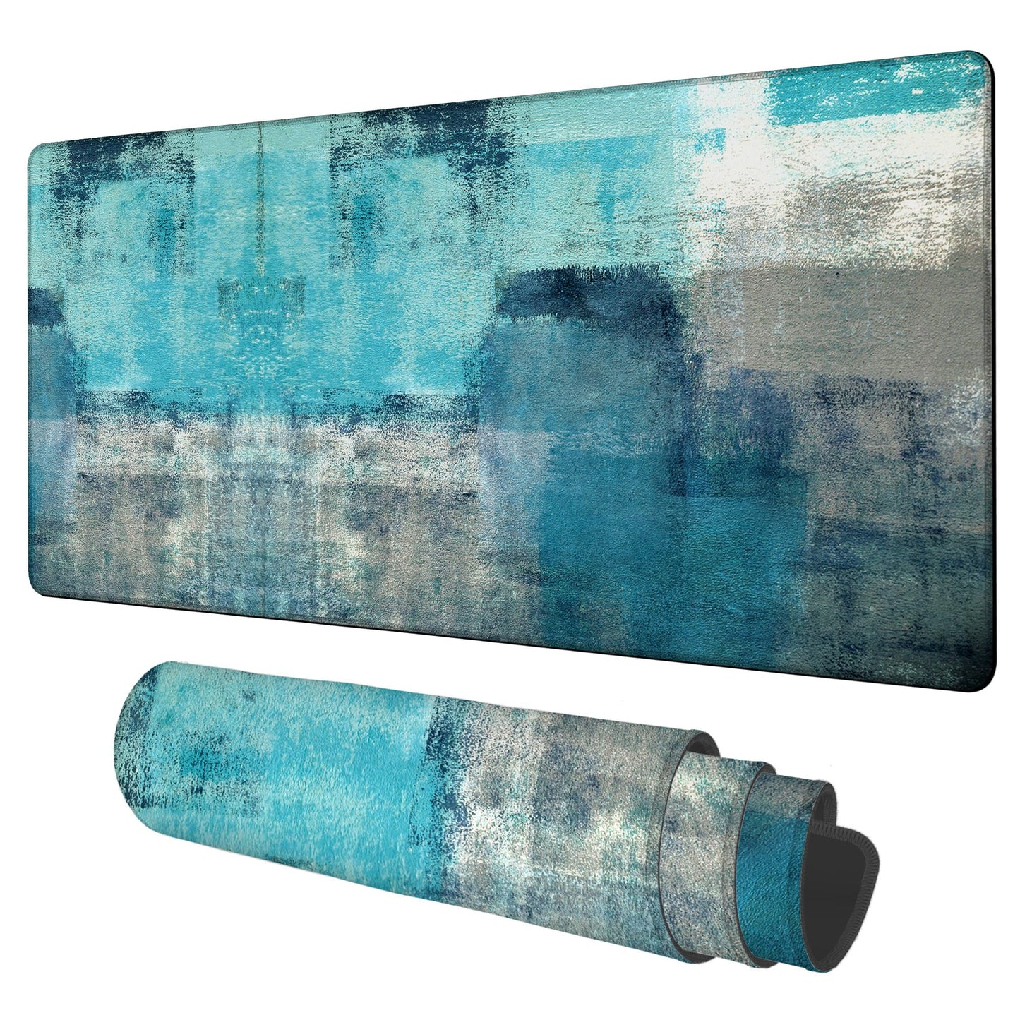 NITAHHHY Large Mouse Pad Creative Mosaic Gaming Desk Pad Computer Keyboard Non-Slip Waterproof Mouse Mat with Rubber Base and Stitched Edges Entertainment Office Writing Desk Mat 35.4 x 15.7 Inches
