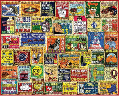 White Mountain Did You Know Fun 1000 Piece Puzzle for Adults Vintage Collage Jigsaw Puzzles for Seniors