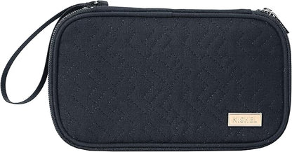 NISHEL Travel Cord Organizer Case, Double Layers Tech Electronic Bag, Essentials for Charger, Cable, Phone, Flash drive, Black