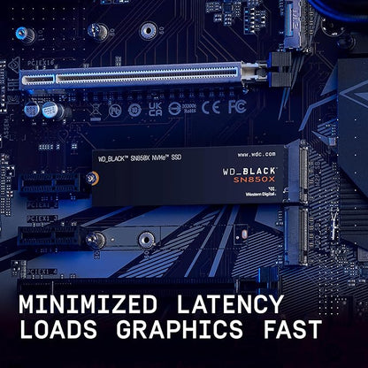 WD_BLACK SN850X 1TB NVMe SSD - M.2 2280, Up to 7,300 MB/s Read speeds, Up to 6,300 MB/s write speeds, Gaming Expansion, High Performance Internal Solid State Drive - WDS100T2X0E