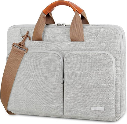 Lacdo 17 17.3 Inch Laptop Bag Women Men Sleeve Case for Dell/HP Envy/ASUS/Acer/Lenovo/LG/Razer Blade Pro 17/MacBook Pro 17, Computer Shoulder Messenger Bag Business Briefcase with Shoulder Strap, Gray