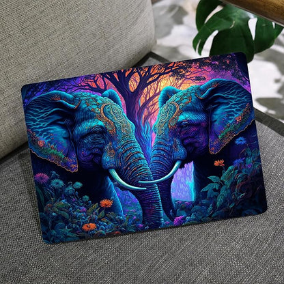 MEEgoodo MacBook Air 13 inch Case 2021-2018 with Touch ID, Plastic Hard Shell & Keyboard Cover, Compatible Devices: A2337/A2179/A1932, Glossy, Elephants