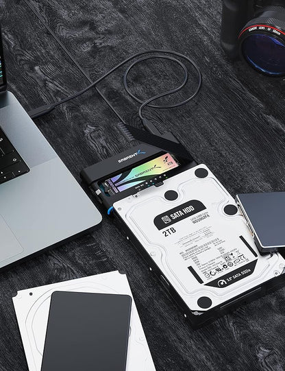 SABRENT USB 3.2 Type C M.2 PCIe NVMe + 2.5/3.5 Inch SSD & HDD Converter [DS-UCMH]