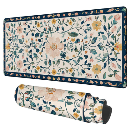 NITAHHHY Gaming Desk Pad Large Extra Length Oriental Decorative Mouse Pad Keyboard Laptop Non-Slip Waterproof with Rubber Base Thick Stitched Edge Mouse Mat for Office Home 35.4 x 15.7 Inches