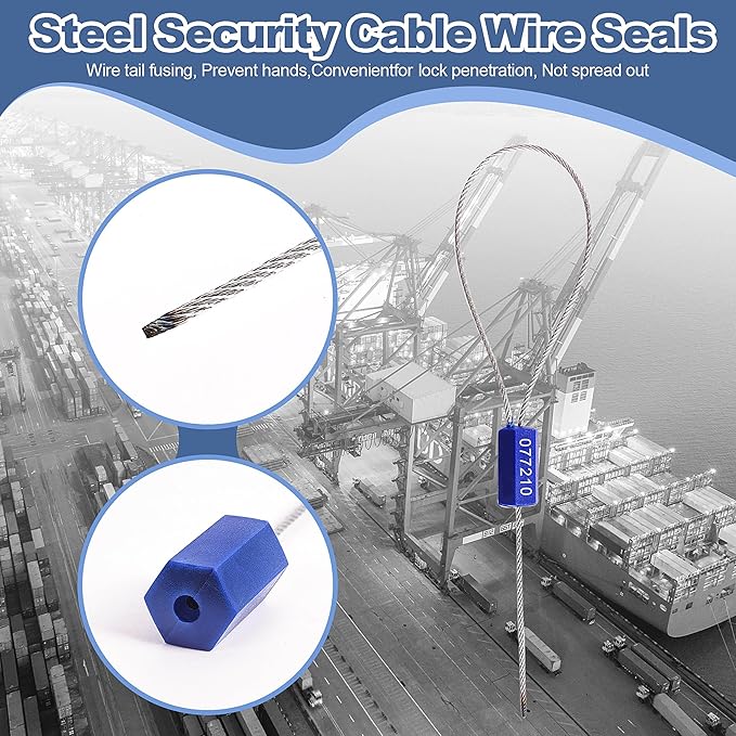 ayktiuf 240 Pieces Security Cable Seals, Metal Number Security Tags for Truck, Trailers, Cargo, Containers, Vans, Oil Tank, Milk Vehicle (Green, 240 Pack)
