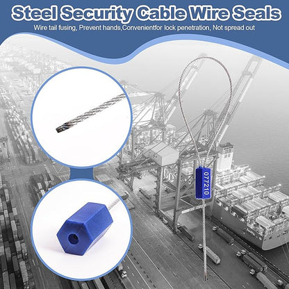 ayktiuf 240 Pieces Security Cable Seals, Metal Number Security Tags for Truck, Trailers, Cargo, Containers, Vans, Oil Tank, Milk Vehicle (Green, 240 Pack)