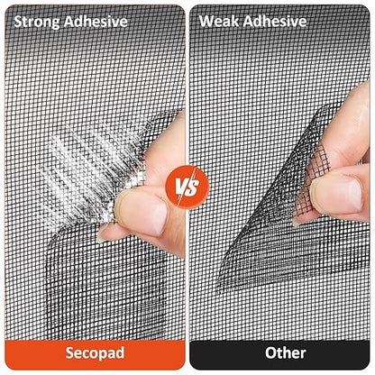 Black Screen Repair Tape, 4" X 180" (15FT) Window Screen Door Repair Kit, Strong Adhesive Fiberglass Patch Tape Mesh