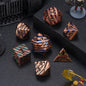 Maywin DND Dice Set Dungeons and Dragons Dice d20 Metallic Stripes Dice w/ Gift Case, Polyhedral Dice Sets Tabletop Games D&D Dice MTG Pathfinder Role Playing Game (Antique Red Copper Seven Colors)