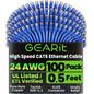 GEARit Cat6 Patch Cables Cat 6 Ethernet Cable 1.5 ft 100-Pack Black