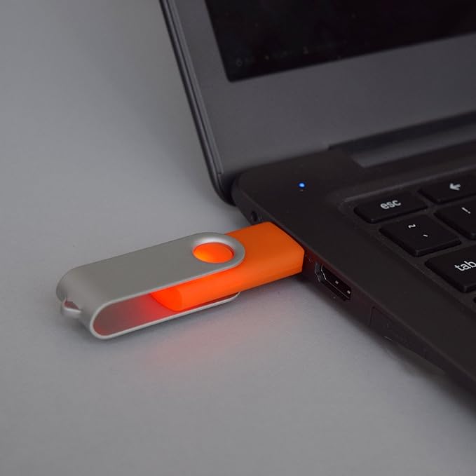 10 Pack 16GB USB Flash Drives USB 2.0 16GB Flash Drive Swivel USB Memory Stick Thumb Drive,Orange