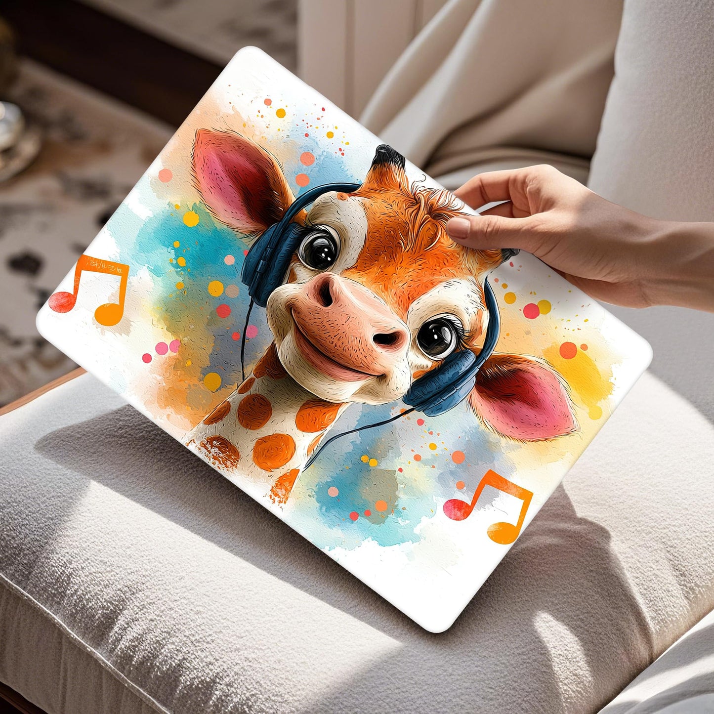 Mektron Case for 2026 MacBook Air 15 INCH M5 A3448 Compatible with M4 A3241 /M3 A3114 /M2 A2941 Printed Plastic Hard Shell Cover with 15.3" Liquid Retina Display Touch ID- Cute Giraffe