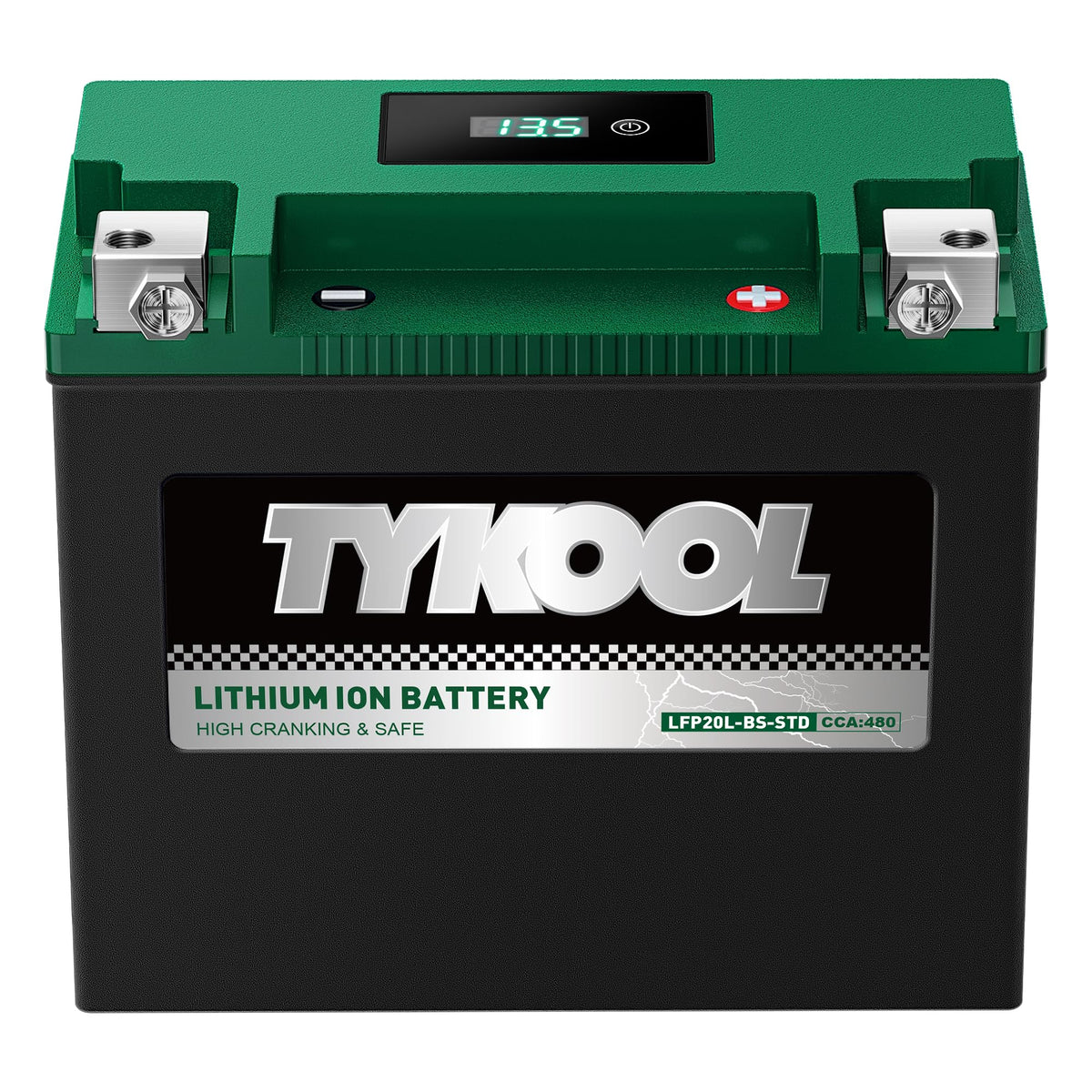TYKOOL LFP30L-BS-STD Lithium Battery, Replaces YTX30L-BS, 650CCA 12Ah Fits for Motorcycle UTV ATV PWC, Compatible with Harley Touring Road King Moto Guzzi 1000cc Polaris Ranger RZR 800,Digital Readout