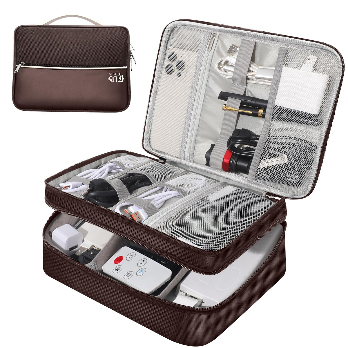 CILLA Electronics Organizer Travel, Travel Cord Organizer Case, Compact Electronics Accessories Bag for Cable, Cord, Charger, Phone