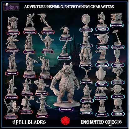 Spellblades & Enchanted Objects for DND Miniatures 28mm-32mm Player-Characters, NPC Bulk D&D Minis Unpainted Dungeons & Dragons Figures Accessories for Fantasy Tabletop RPG DND Pathfinder
