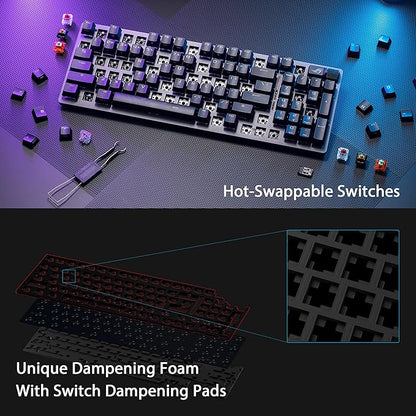 ASUS ROG Strix Scope II 96 Wireless Gaming Keyboard, Tri-Mode Connection, Dampening Foam & Switch-Dampening Pads, Hot-Swappable Pre-lubed ROG NX Storm Switches, PBT Keycaps, RGB-Black