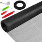 48"X236" Window Screen Replacement Kit, 6 in 1 Window Screen Door Repair Kit, Replacement Window Screens, Fiberglass Patio Screen Mesh for Porch Sliding Door, Rolling Tool Hook Spline Cutter Ruler