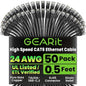 GEARit Cat 6 Ethernet Cable Pack - 50-Pack 0.5 ft Cat6 Ethernet Patch Cables | RJ45 Network Patch Cable, 10 Gbps Snagless Gold-Plated Connectors - Ethernet Cable Cat 6 for PC, TV, Router - Black