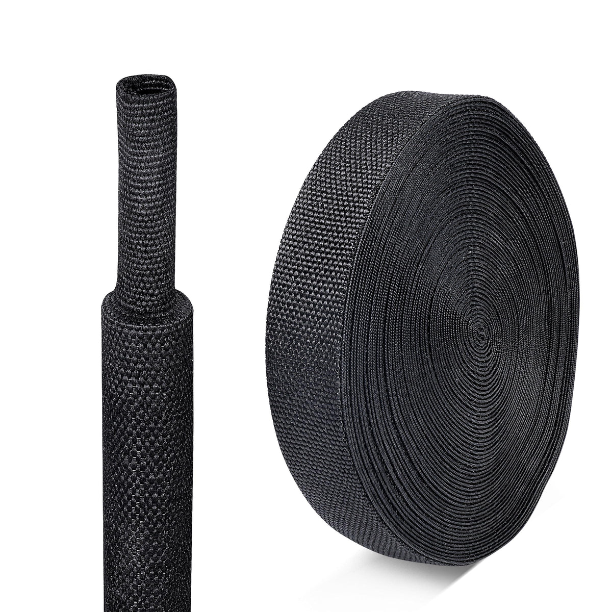 BuyUneed 2:1 Ratio Heat Shrinkable Braided Wiring Sleeving 3/4" ID-46ft