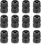 QILIPSU 12pcs 3/8" NPT Cable Gland Waterproof IP68 Nylon Cable Pass Through Cord Grip Connector Strain Relief Wire Grommet