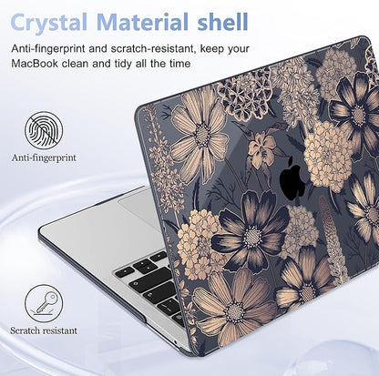 Case for MacBook Pro 13 inch with/Without Touch Bar (2016-2022, M2 A2338 M1 A2289 A2251 A2159 A1989 A1706 A1708), Hard Shell + Keyboard Cover + Dust Plug - Spring Floral