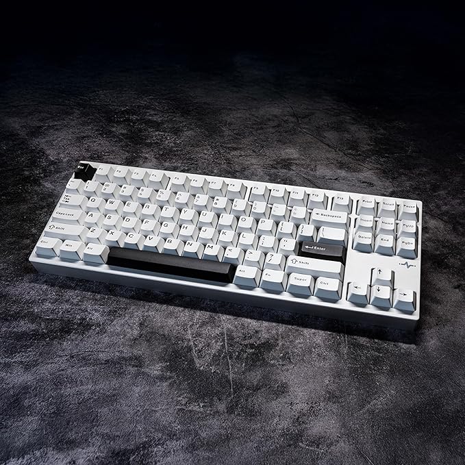 KEEBMONKEY WOBKEY Crush 80 Reboot CNC Aluminum 5-Second Quick-Release Triple-Mode Connectivity Mechanical Keyboard with Superior Acoustics (Lite Silver)