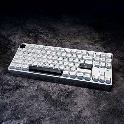 KEEBMONKEY WOBKEY Crush 80 Reboot CNC Aluminum 5-Second Quick-Release Triple-Mode Connectivity Mechanical Keyboard with Superior Acoustics (Lite Silver)