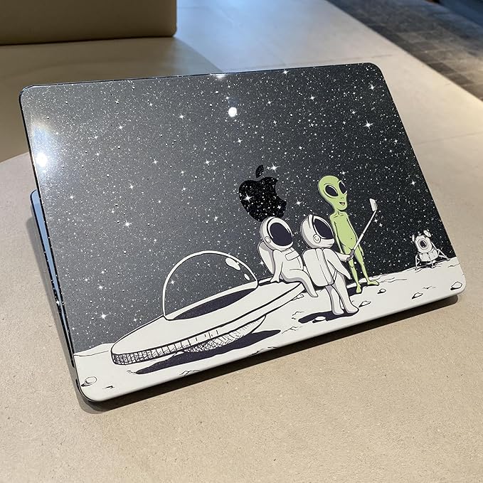 MEEgoodo Case for MacBook Pro 13 inch, Hard Shell Case with Keyboard & Camera Cover, Compatible with 13 inch MacBook Pro A2338 M2/M1 A2251 A2289, Astronauts & Alien Theme
