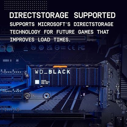 WD_BLACK 2TB SN850X NVMe Internal Gaming SSD Solid State Drive with Heatsink - Works with Playstation 5, Gen4 PCIe, M.2 2280, Up to 7,300 MB/s - WDS200T2XHE