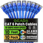 GEARit Cat6 Patch Cables Cat 6 Ethernet Cable 6 ft 10-Pack Green