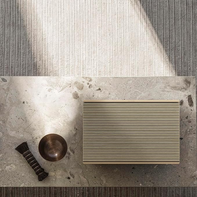 Bang & Olufsen Beosound Level Portable Wi-Fi Multiroom Speaker, Gold Tone/Light Oak